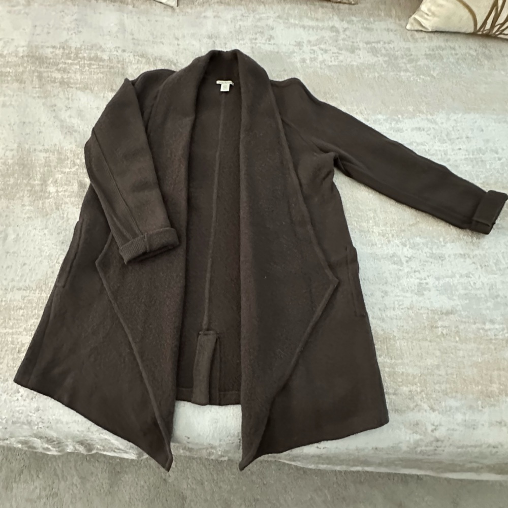 Brown Wool White + Warren Cardigan